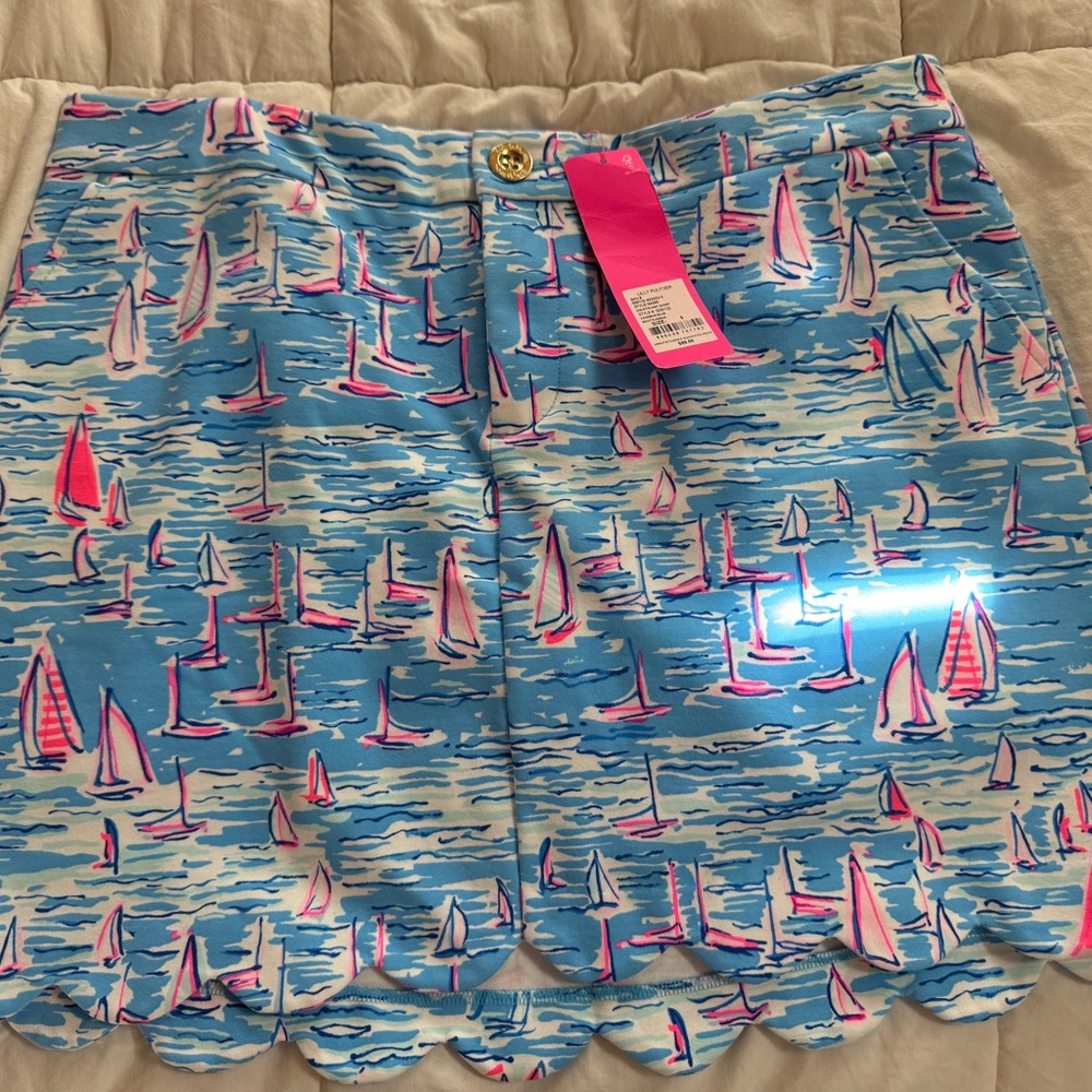 Lilly Pulitzer Blue and Pink Sailboat Skirt
